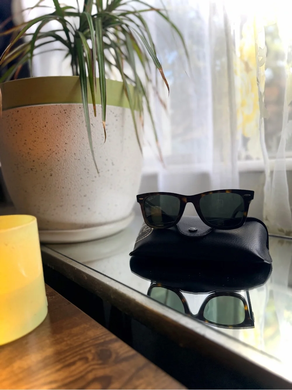 RAY-BAN | OS | RB2140 Wayfarer Classic Polished Havana Tortoiseshell Blue Lens